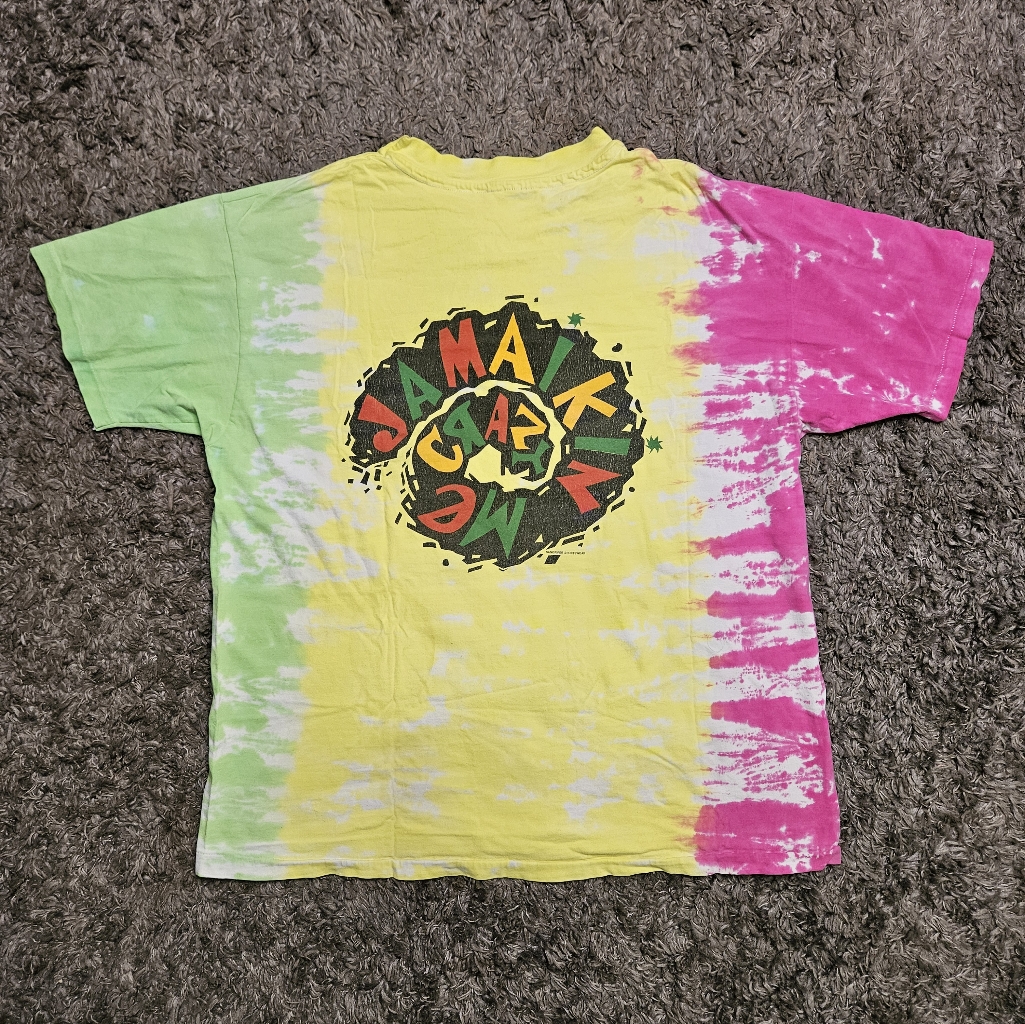 Vintage 90s Jamaica Tie-Dye T-Shirt Jamaikan Me Crazy Xl Melbourne Beach Hilton
